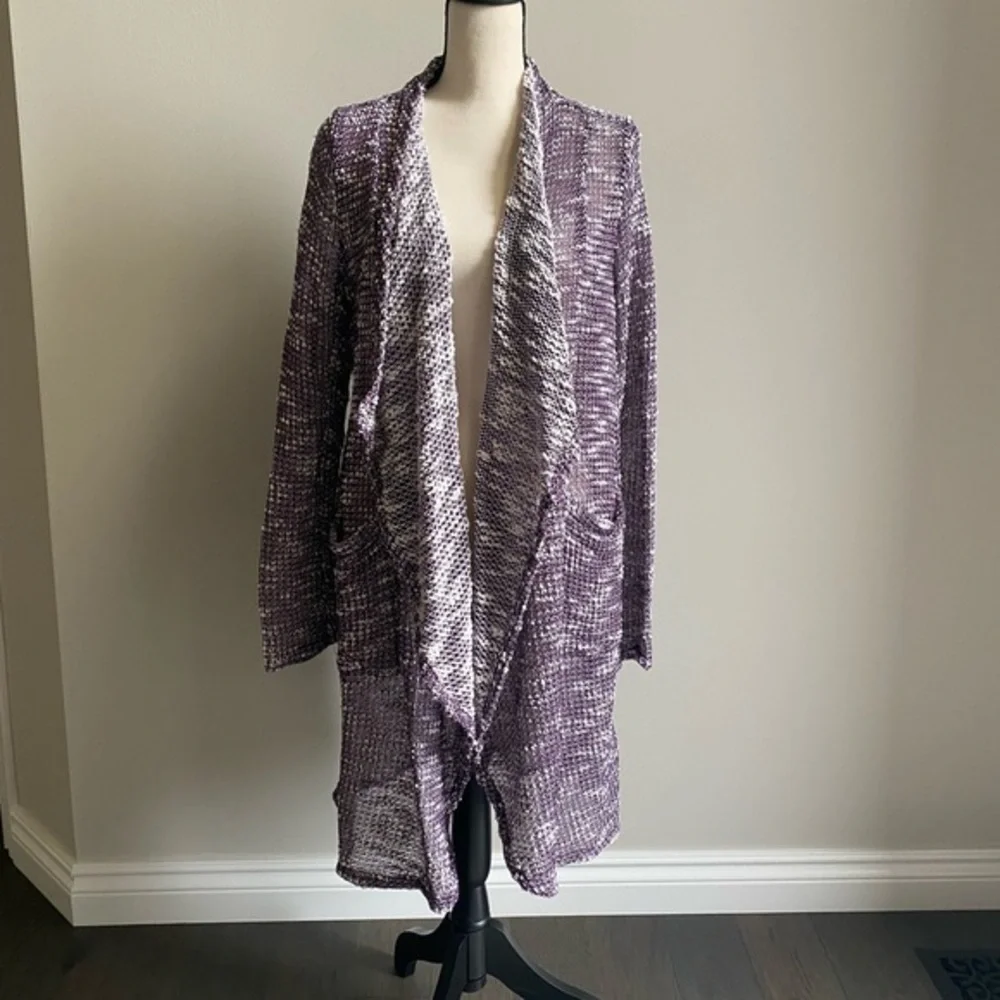 Fabletics Oversized Purple Open Yoga Sweater Size M